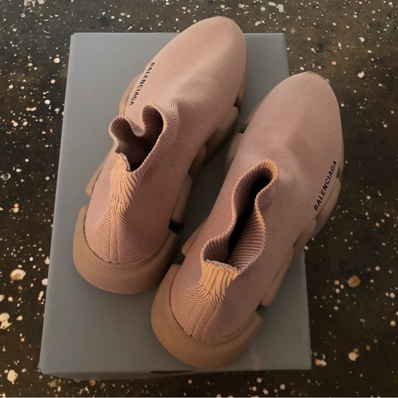 Balenciaga Speed Light 2 Sneakers Beige 3D Knit - Picture 7 of 9